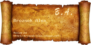 Brozsek Alex névjegykártya