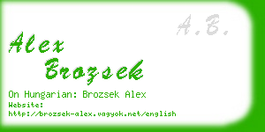 alex brozsek business card